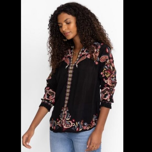 NWT Johnny Was Simone Blouse Embroidered Bohemian Size Small - Picture 6 of 15